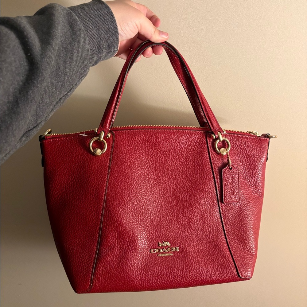 Coach Cherry Red Leather Tote